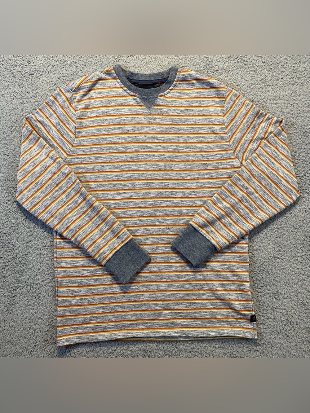Roark Revival Harris Crew Long Sleeve Gray/Orange Sweatshirt Men’s Medium